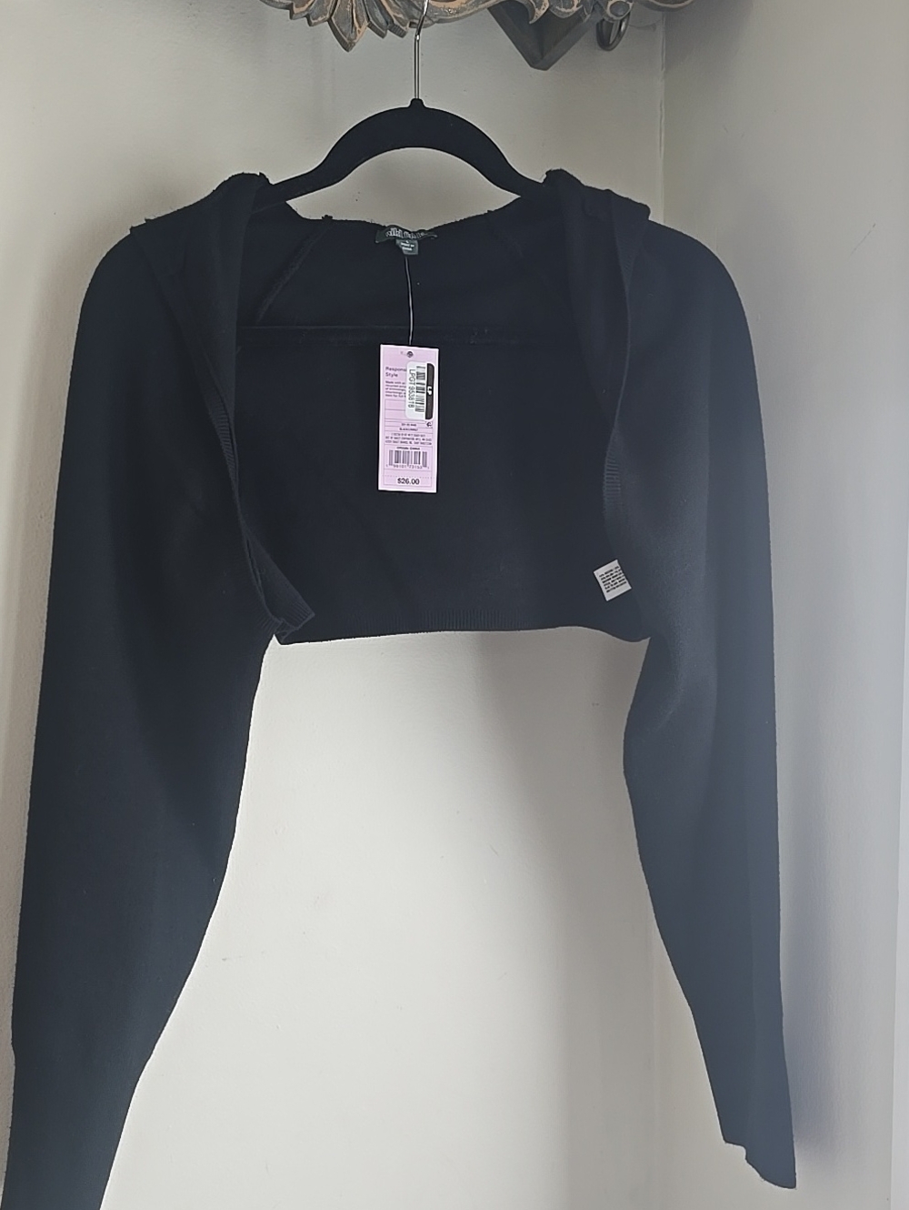 wild fable Black Cropped Hoodie Shrug - Women Tops